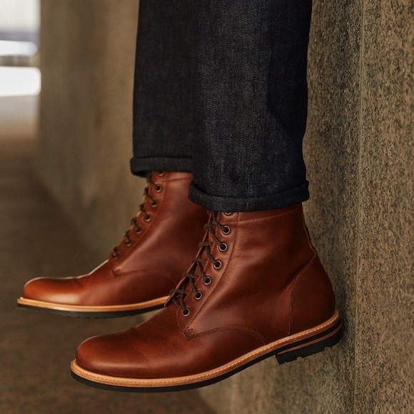 Nisolo All Weather Andres Men’s Brandy Leather Boots Size 11.5 - Picture 4 of 7